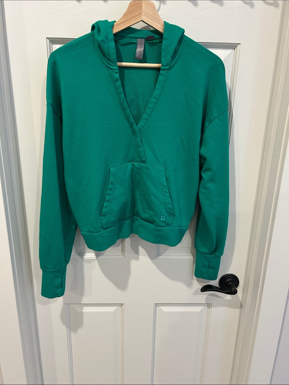 Sweaty Betty Green Hooded V-Neck Sweatshirt